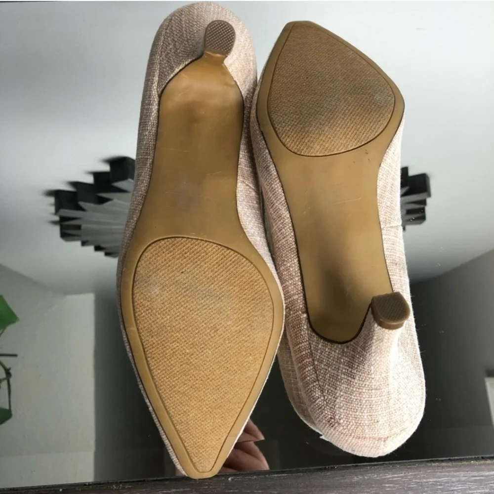 Karen Scott Tweed Heels Light Beige Cream Natural Size 6M